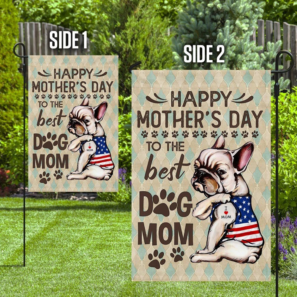 French Bulldog Happy Mother's Day To The Best Dog Mom Flag - Image 8