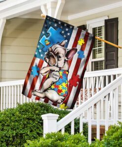french bulldog strong autism awareness flag 3203