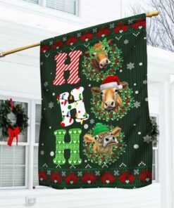 Funny Cow Cattle Farm Life Christmas Flag THB3575Fv1