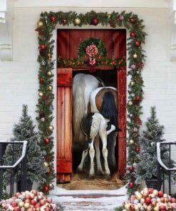 funny family horse door cover 5913
