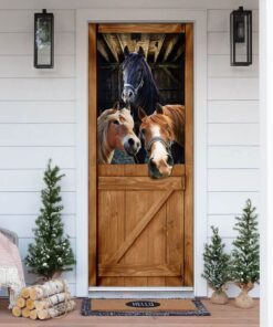 Funny Horses Door Cover