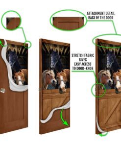 funny horses door cover 8531
