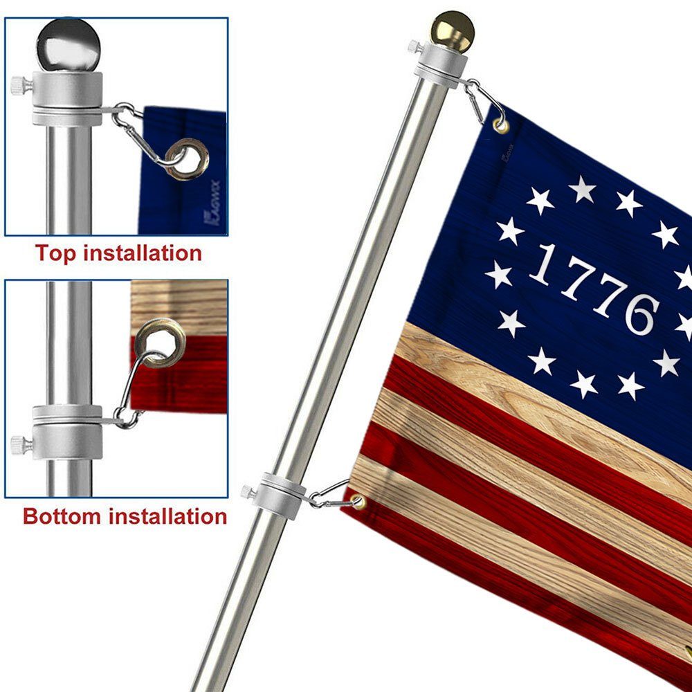 Gadsden Flag Don't Tread On Me Betsy Ross 1776 Grommet Flag QNN641GFv1 - Image 6