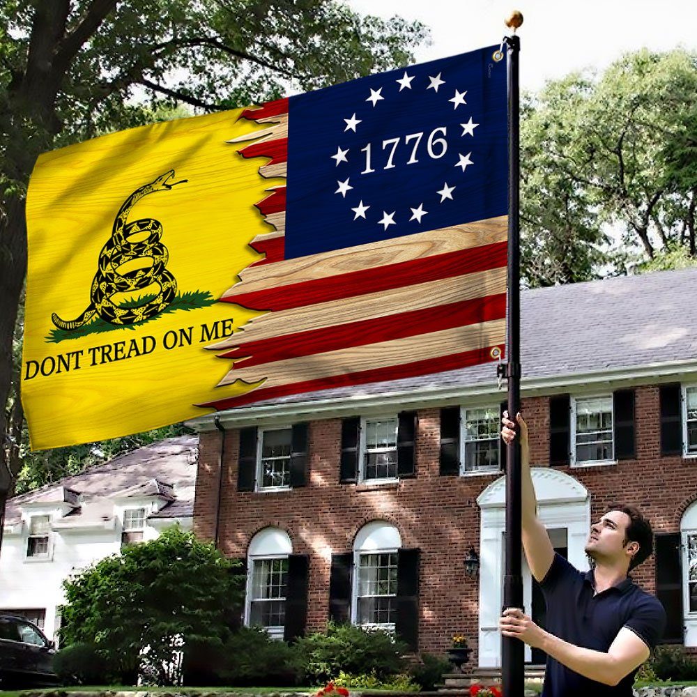 Gadsden Flag Don't Tread On Me Betsy Ross 1776 Grommet Flag QNN641GFv1 - Image 4