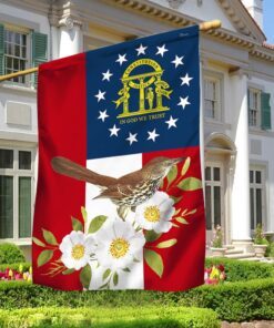 Georgia Flag Brown Thrasher and Cherokee Rose BNN715F