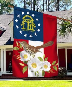 georgia flag brown thrasher and cherokee rose bnn715f 5369