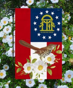 georgia flag brown thrasher and cherokee rose bnn715f 7056