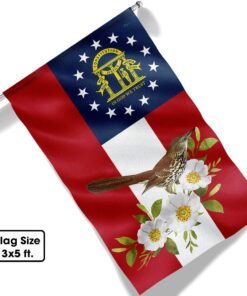 georgia flag brown thrasher and cherokee rose bnn715f 7310