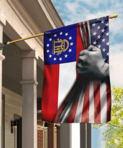 Georgia State American Flag