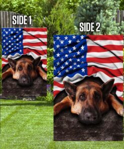 german shepherd. american patriot flag 6332