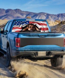 German Shepherd. American Patriot Rear Window Decal THH2903CDv1