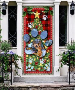 german shepherd. dog paw christmas door cover 5187