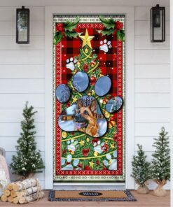 German Shepherd. Dog Paw Christmas Door Cover