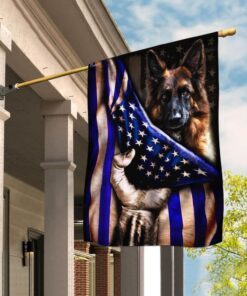 German Shepherd. Police Dog. K9. The Thin Blue Line Flag