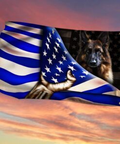 german shepherd. police dog. k9. the thin blue line flag thb2100gf 6944