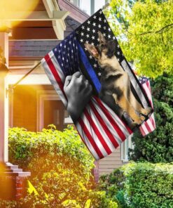 german shepherd. the thin blue line america us flag 3173