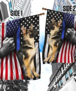 german shepherd. the thin blue line america us flag 4405