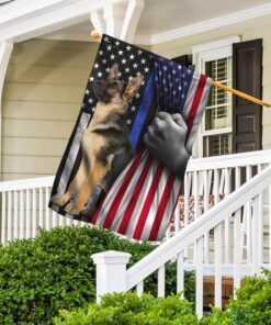 german shepherd. the thin blue line america us flag 5927