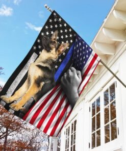 german shepherd. the thin blue line america us flag 8140