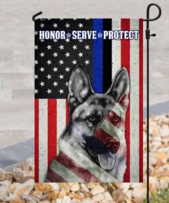german shepherd honor serve protect flag 1060