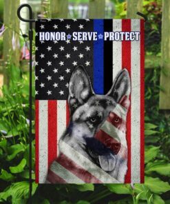german shepherd honor serve protect flag 2264