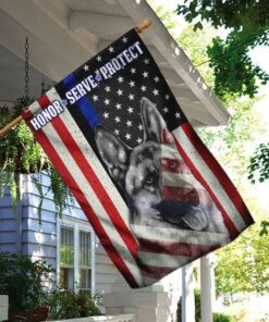german shepherd honor serve protect flag 2641