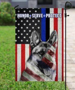 german shepherd honor serve protect flag 6885