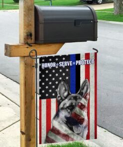 german shepherd honor serve protect flag 7102