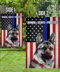 german shepherd honor serve protect flag 8004