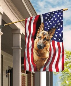 German Shepherd American Flag