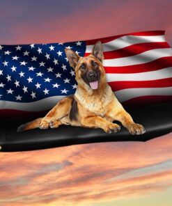 German Shepherd American Grommet Flag QNN437GFc