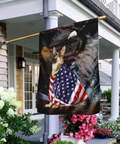 German Shepherd American Patriot Flag
