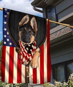 German Shepherd American Patriot Flag THN3626F