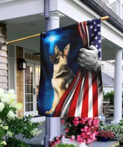 German Shepherd American US Flag