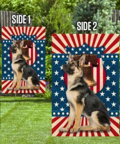 german shepherd american us flag 6684
