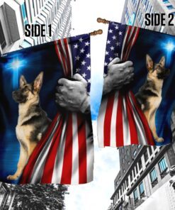 german shepherd american us flag 6802