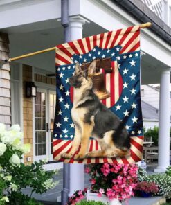 German Shepherd American US Flag