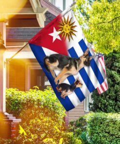 german shepherd and yorkie flag 3745