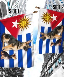 german shepherd and yorkie flag 4392