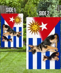 german shepherd and yorkie flag 5495