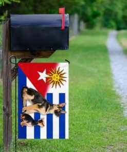 german shepherd and yorkie flag 6350