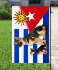 german shepherd and yorkie flag 6860