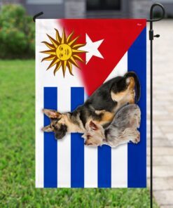 german shepherd and yorkie flag anl109fv1 flag 8013
