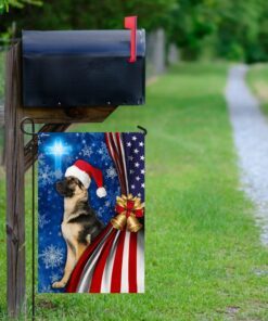 german shepherd christmas flag 4491