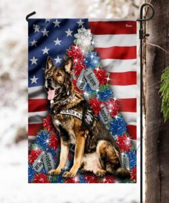 german shepherd christmas flag tree ntb396f 1263