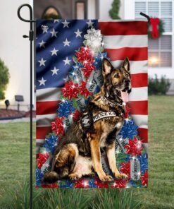 german shepherd christmas flag tree ntb396f 1525