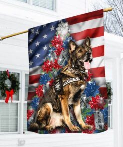 German Shepherd Christmas Flag Tree NTB396F