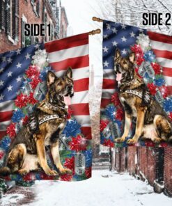 german shepherd christmas flag tree ntb396f 6891