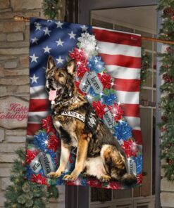 german shepherd christmas flag tree ntb396f 8291