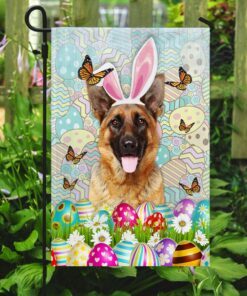 german shepherd dog happy easter flag 2239